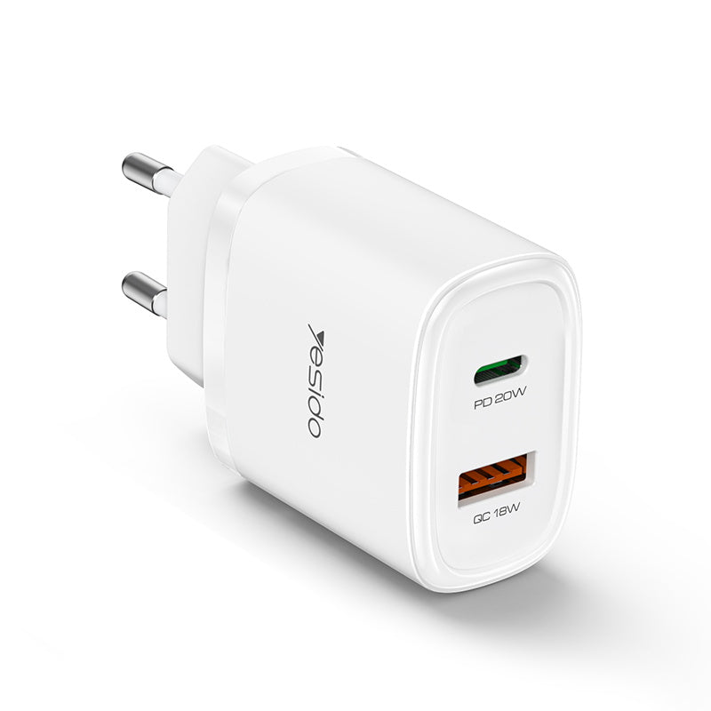 20W Fast Charging Home Charger(USB-A+TC)  (with cable C-L) YC47-EU