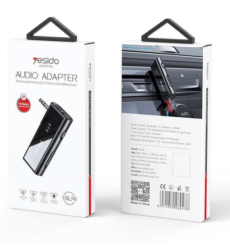 Aux cable YESIDO YAU41 BLACK