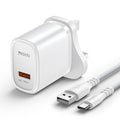 QC18W  USB-A Fast charger with cable ,UK YC85C