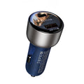 48W zinc alloy+ABS semi-transparent blue car charger Y52