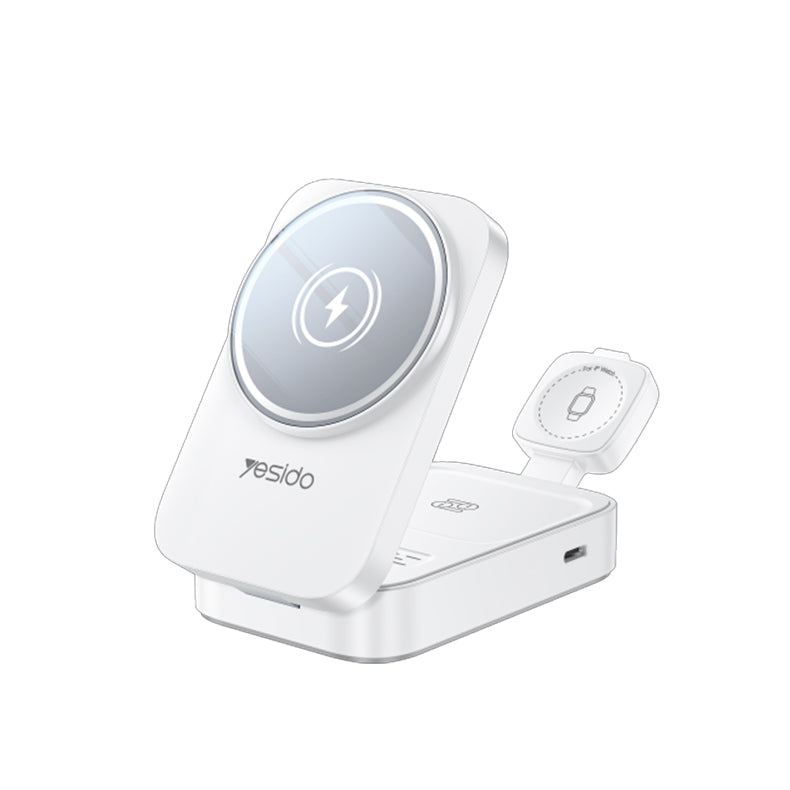 3 in 1 foldable desktop wireless charger DS27-white