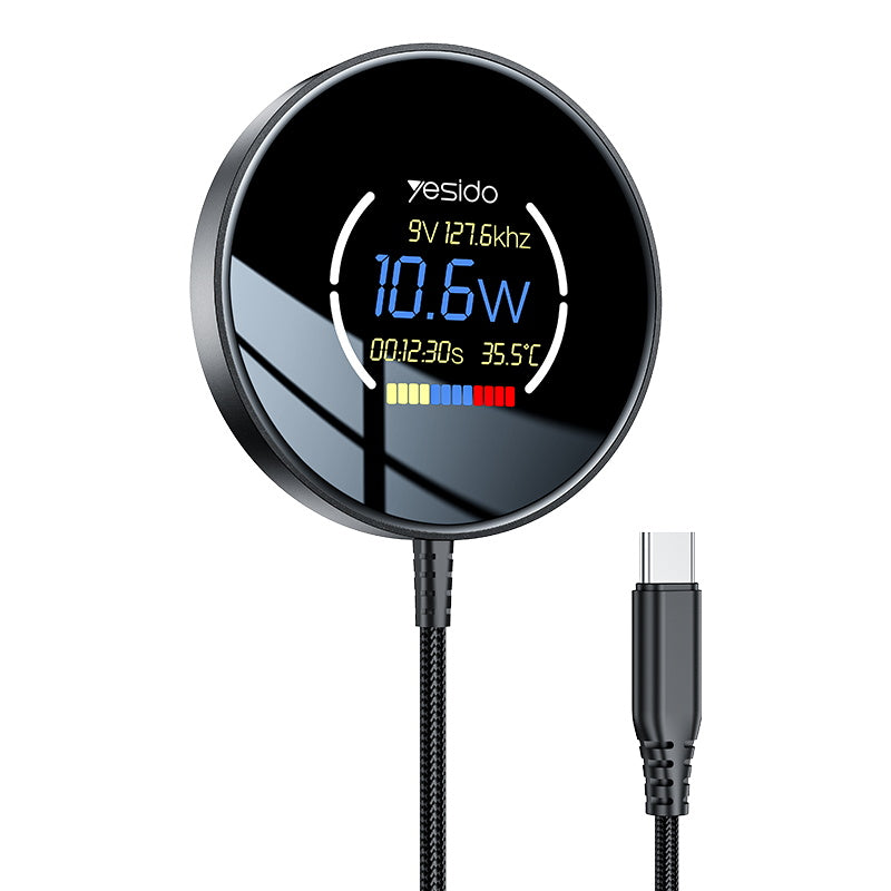 Digital display magnetic wireless charger DS28