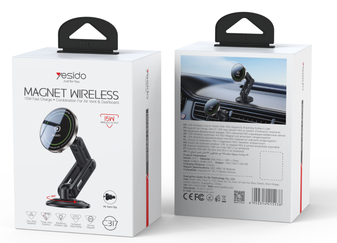 HOLDER YESIDO C317 Black