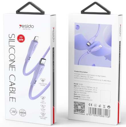 27W C to L Liquid Silicone Data Cable 1M CA151
