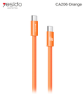 C-C 60W Braided Flat Data Cable CA206-orange