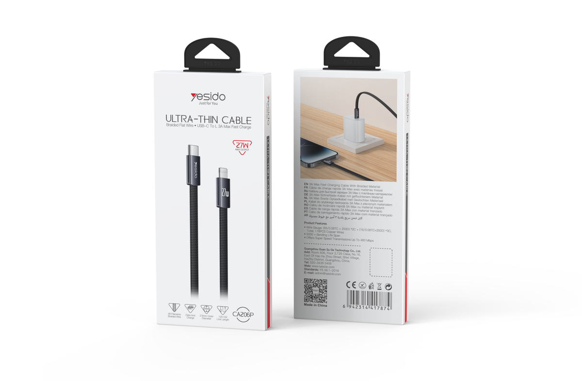 Cable Yesido CA206P Black