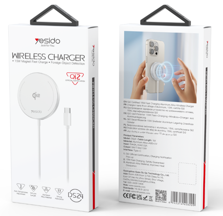 QI2.0 Magnetic Wireless Charger DS24