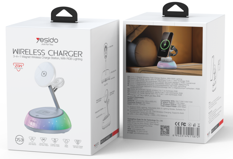 Wireless Charger YESIDO DS31 WHITE