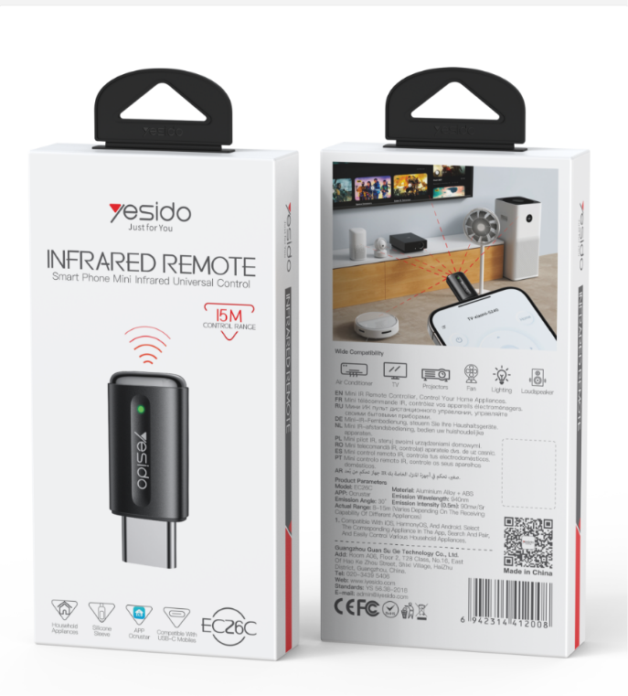 remote control YESIDO EC26C BLACK