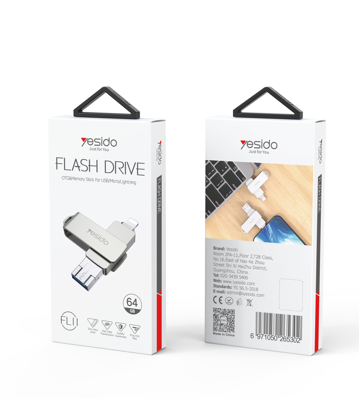 Flash Drive Yesido FL11-64GB Silver