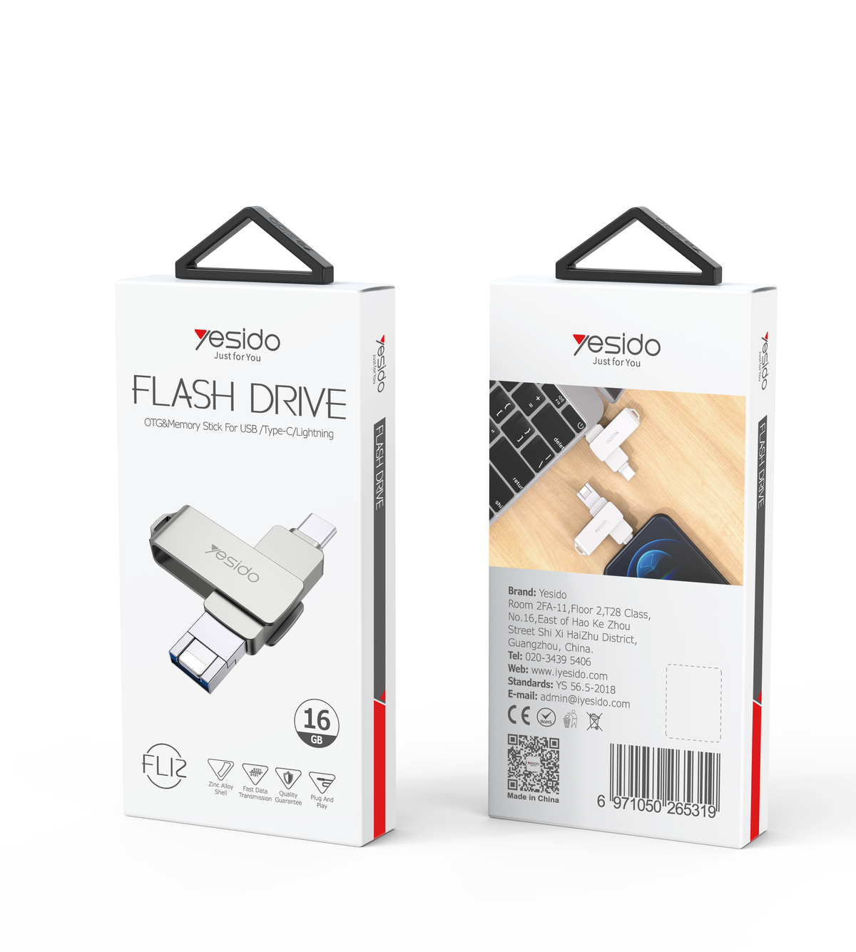 Flash Drive Yesido FL12-16GB Silver