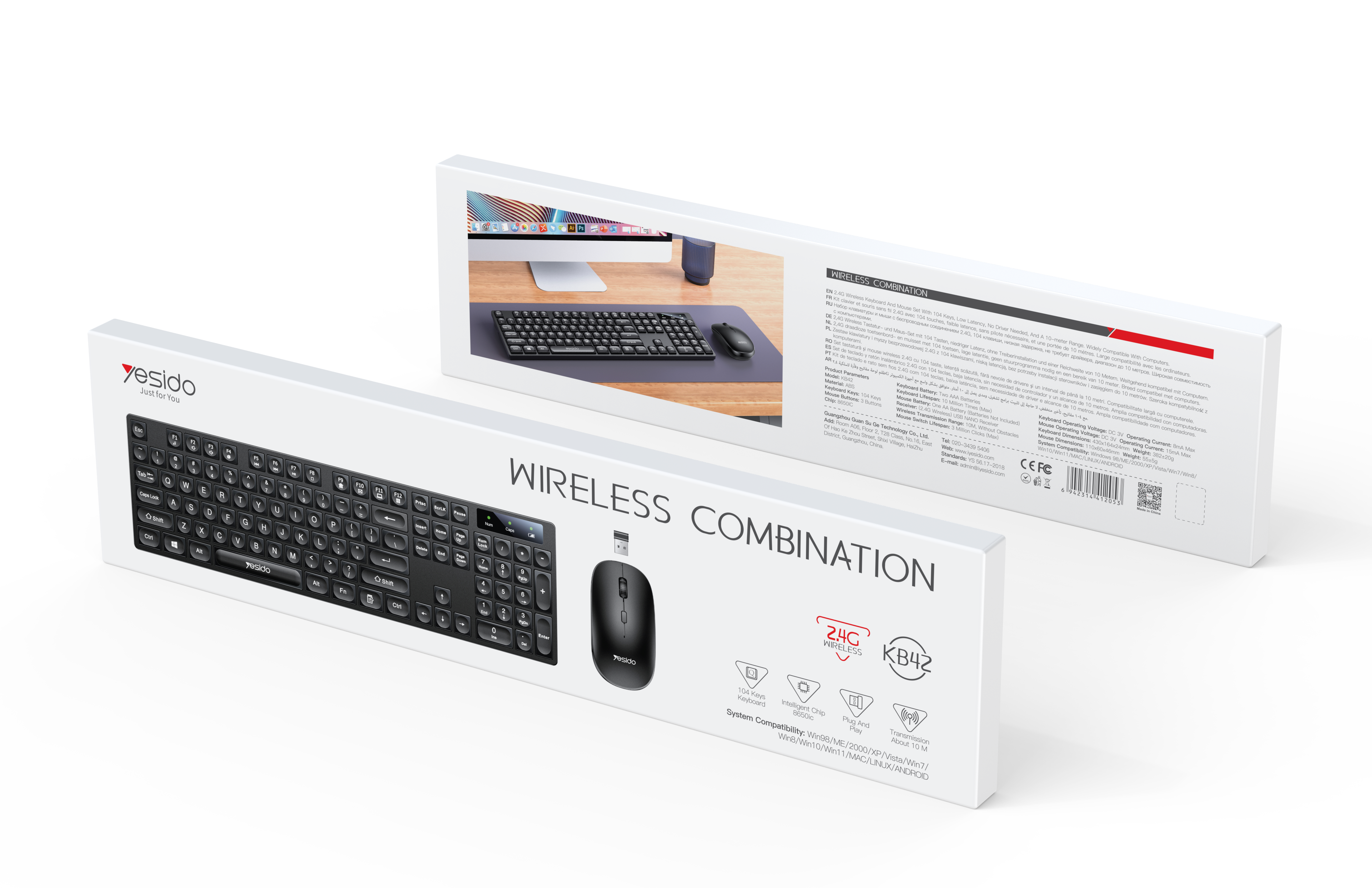Keyboard Yesido KB42 En Black