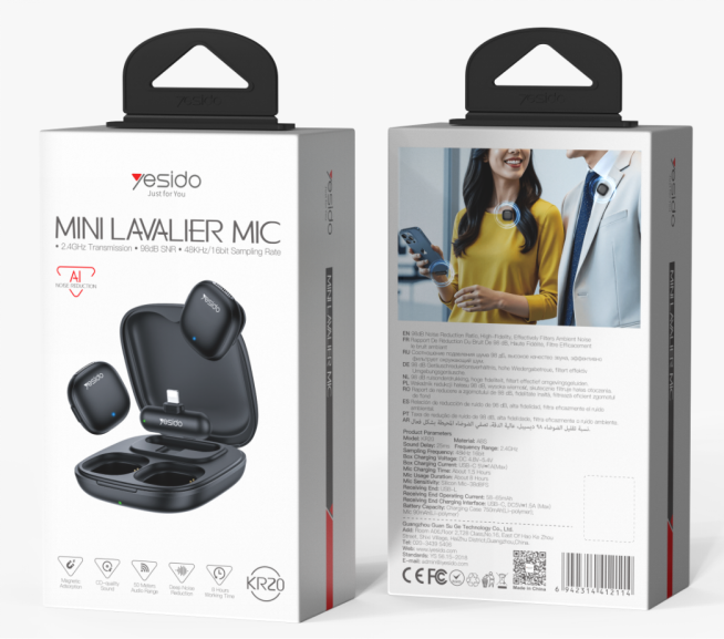 Wireless Microphone YESIDO KR20 BLACK