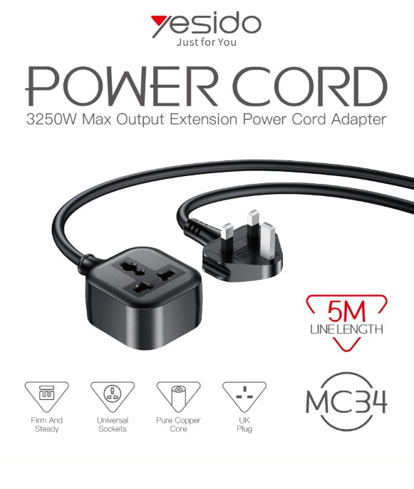 UK floor extension cord  5M MC34