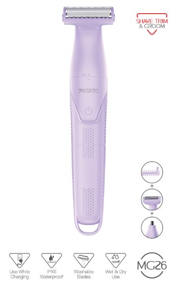 BODY HAIR TRIMMER YESIDO MG26 PURPLE