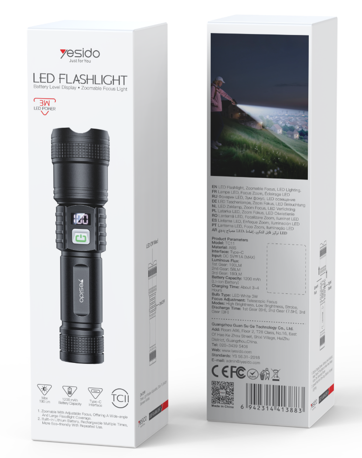 Telescopic flashlight TC11