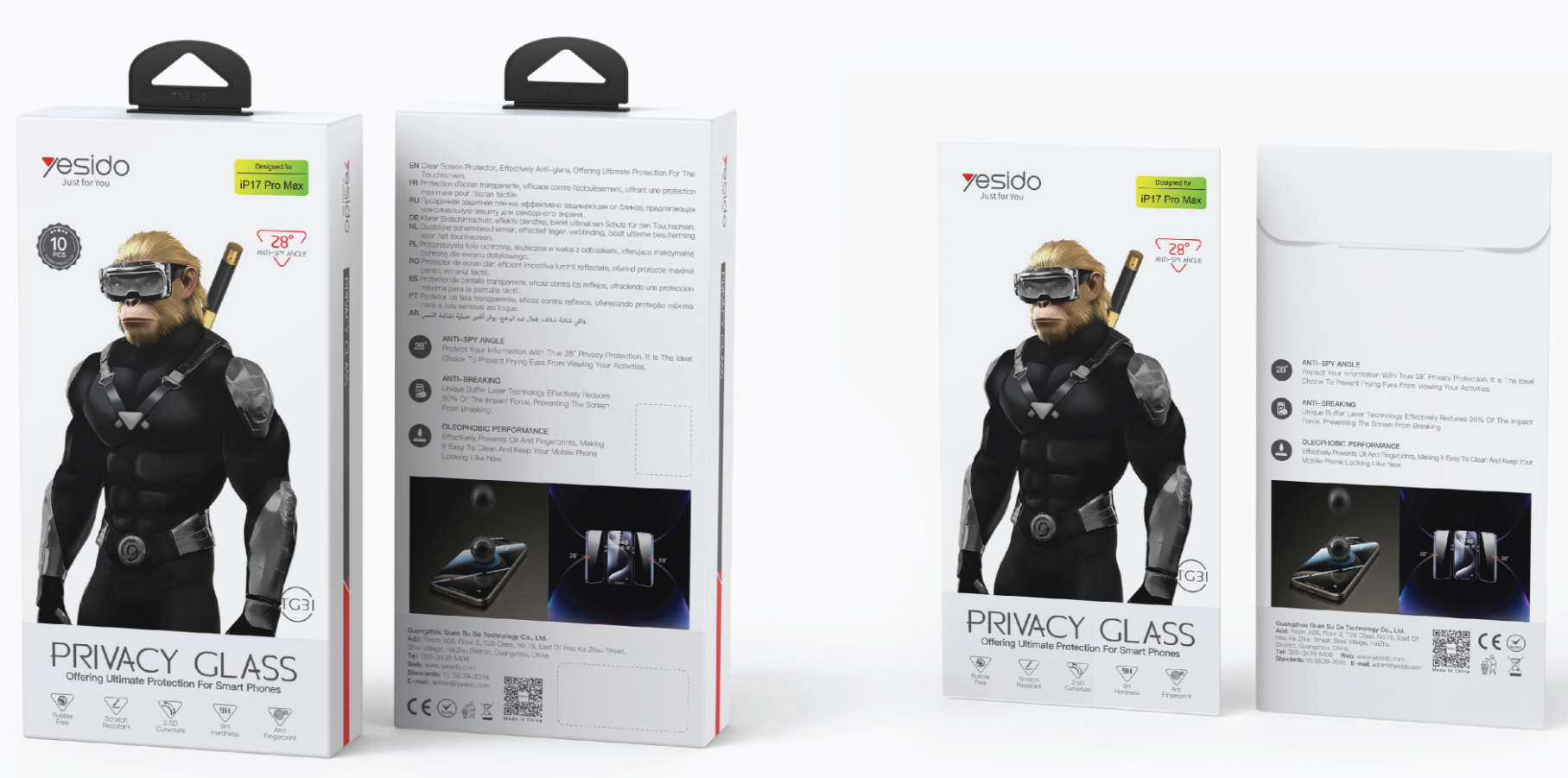 10pcs-in-1  Privacy screen protector TG31