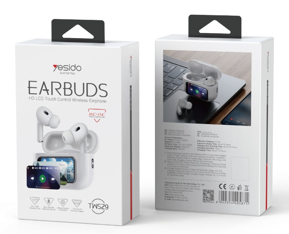 AIRPOD YESIDO TWS29 WHITE