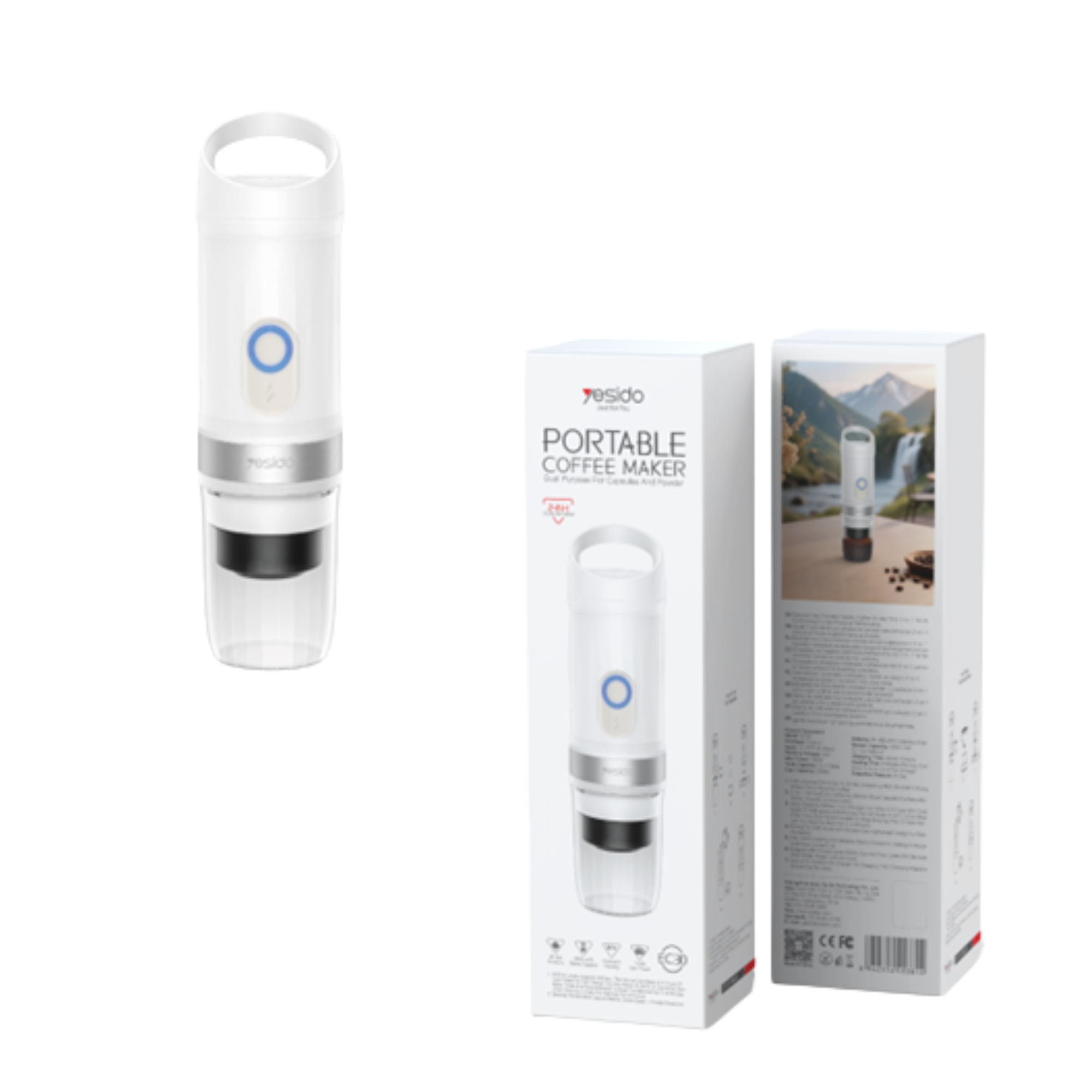 PORTABLE COFFEE MAKER YESIDO EC30 WHITE
