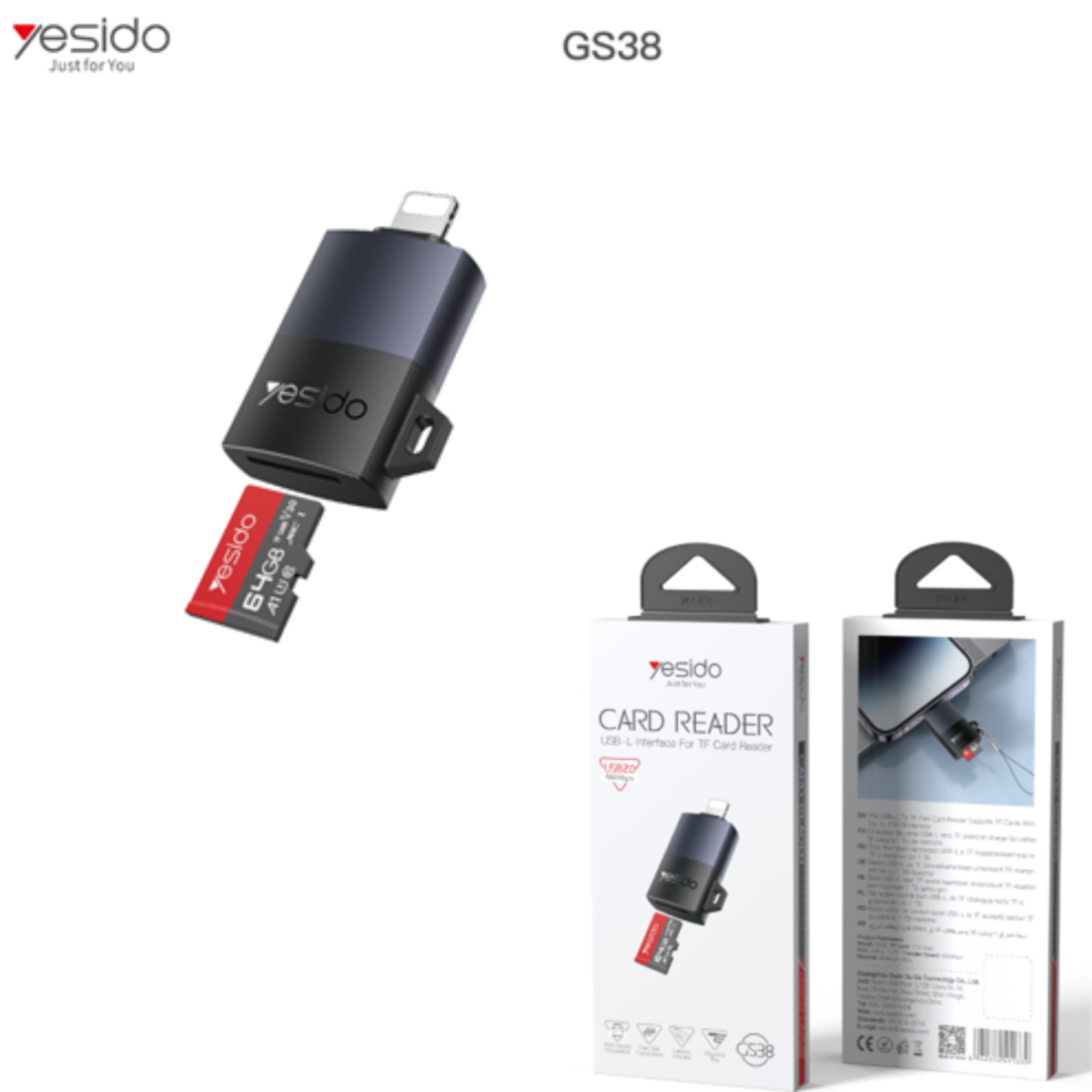 OTG Lightning TO TF card reader GS38