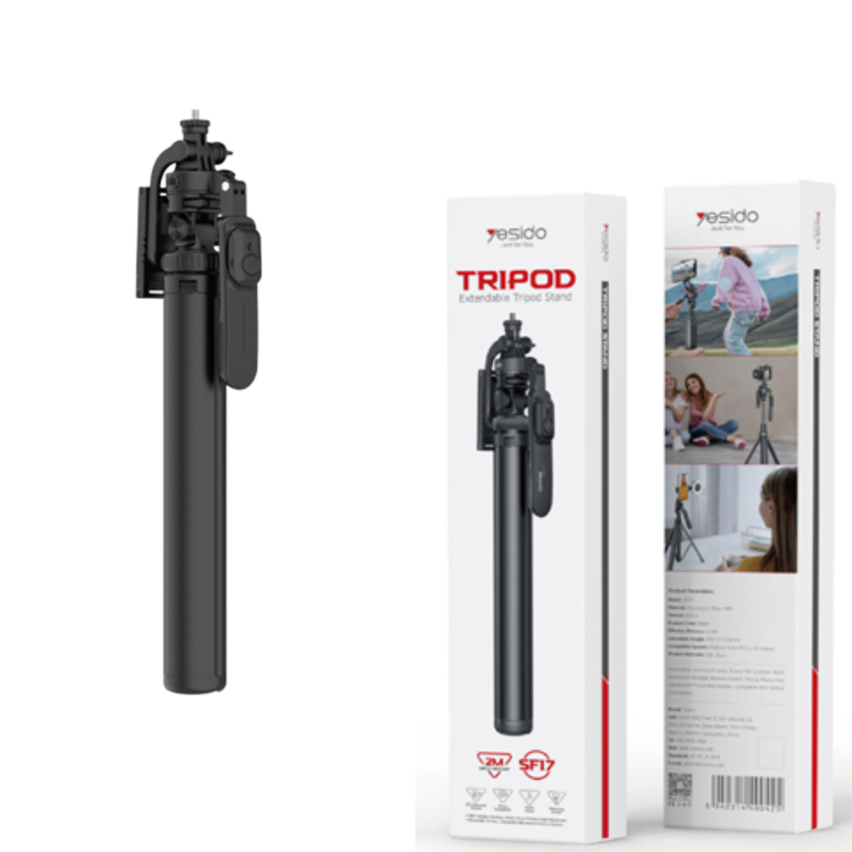 SELFIE STICK YESIDO SF17 BLACK