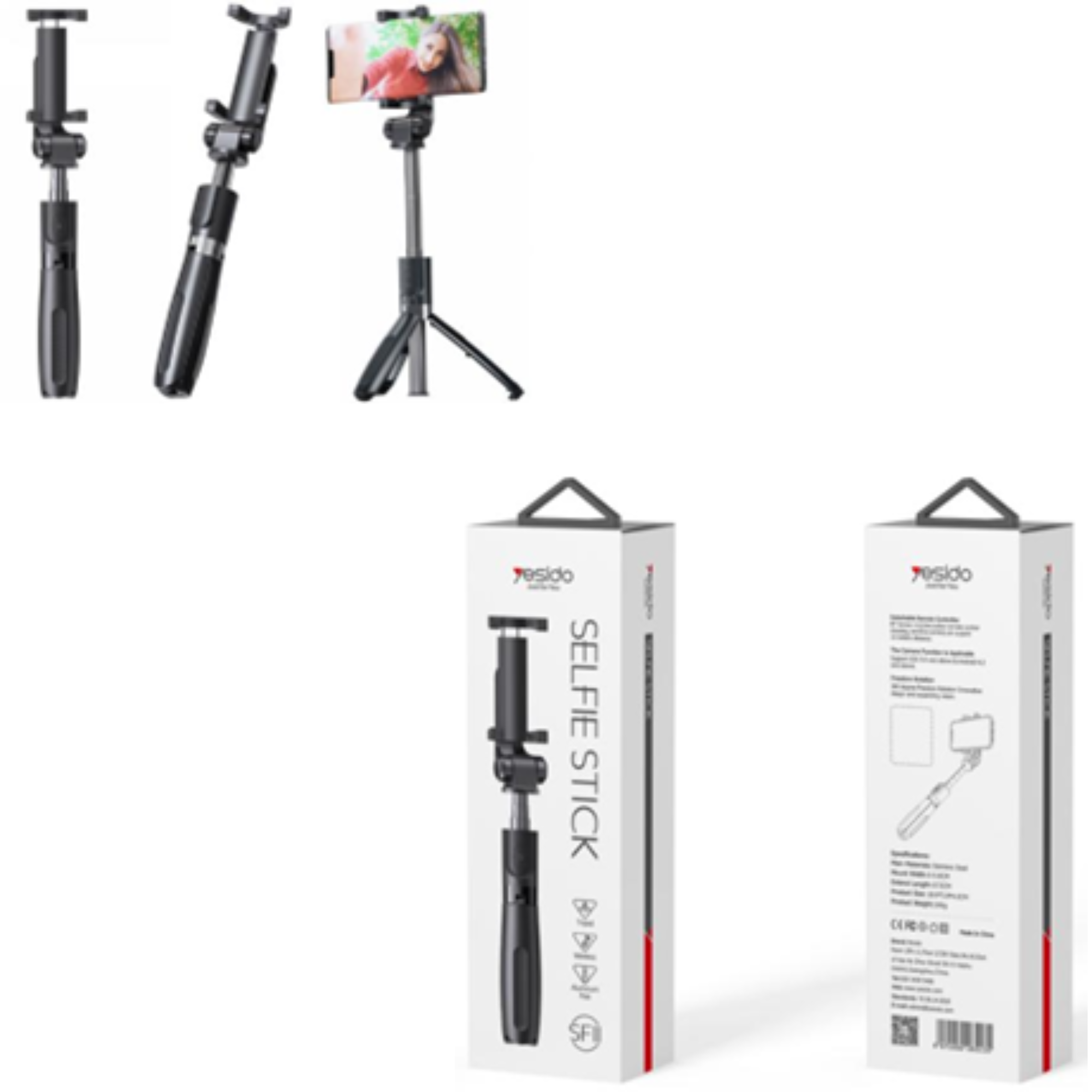 SELFIE STICK YESIDO SF11 BLACK