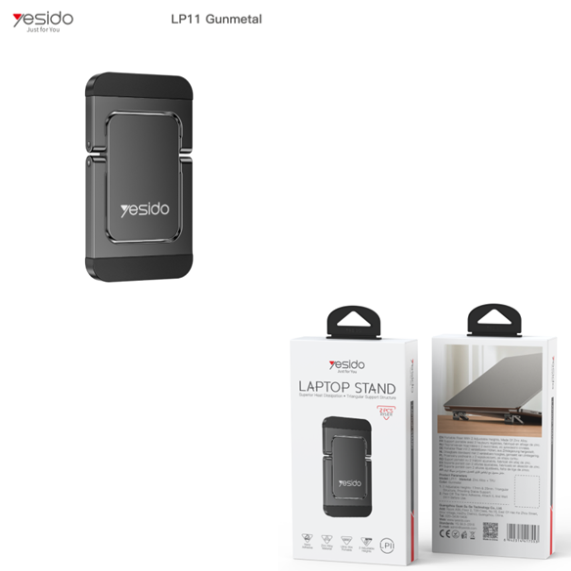 HOLDER YESIDO LP11-Gunmetal BLACK