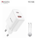 A+C 20W  Home charger EU (C TO C cable) YC106