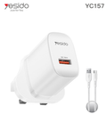 USB-A QC3.0 18W Home charger UK (A TO C cable) YC157