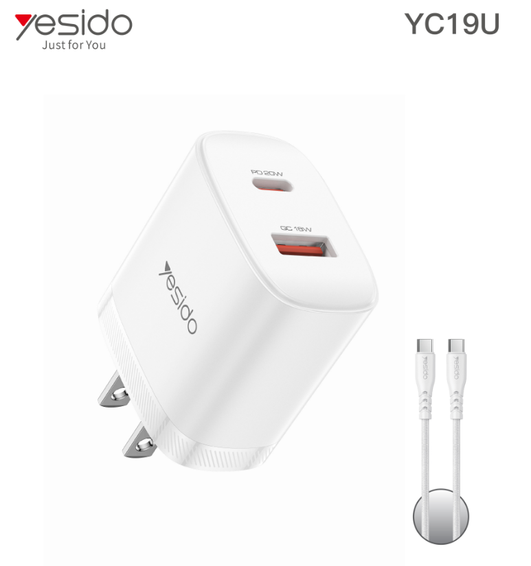 A+C 20W  Home charger US (C TO C cable) YC19U