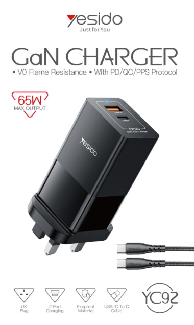 A+C 65W Home charger-UK YC92