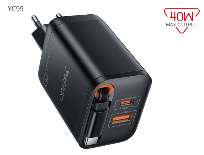 HOME CHARGER YESIDO YC99 BLACK