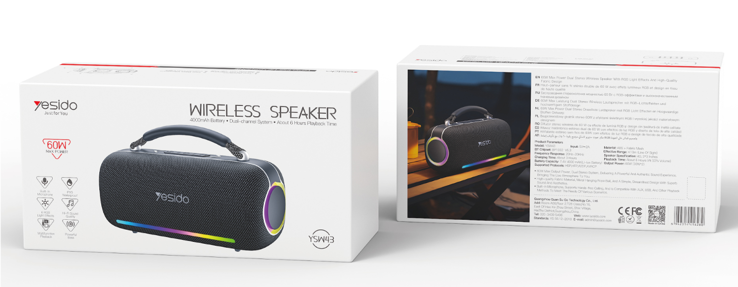 SPEAKER YESIDO YSW43 Black